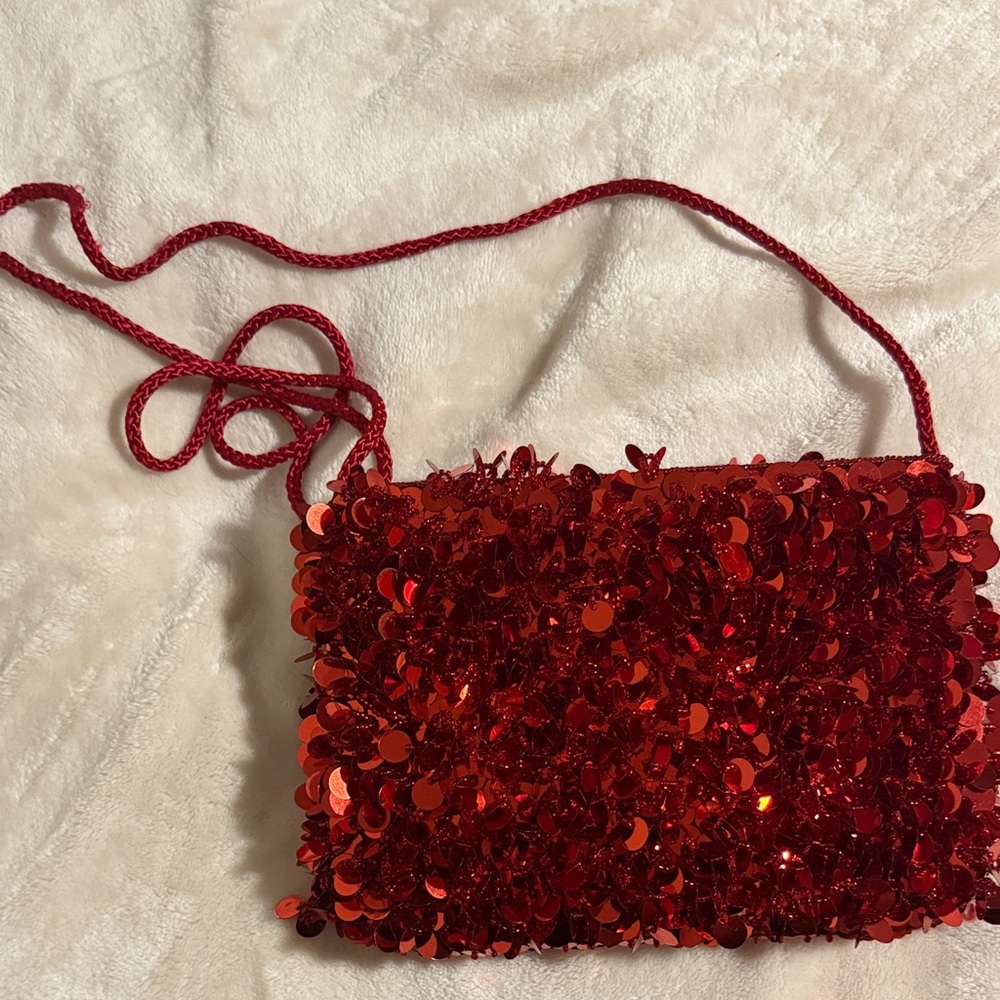 Red Sequin Women's Bag